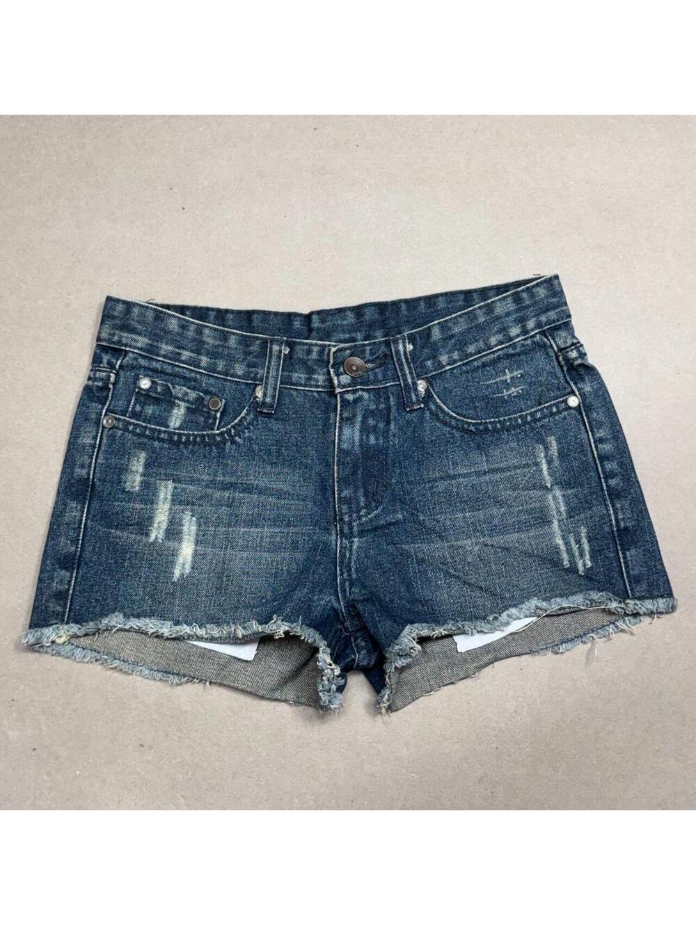 Vintage Y2K Low Rise Denim Micro Shorts Faded